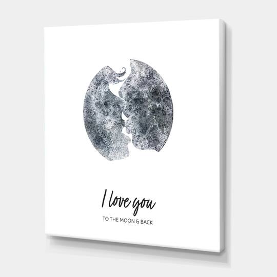 Designart - Romantic Moon Kiss of Two Lovers